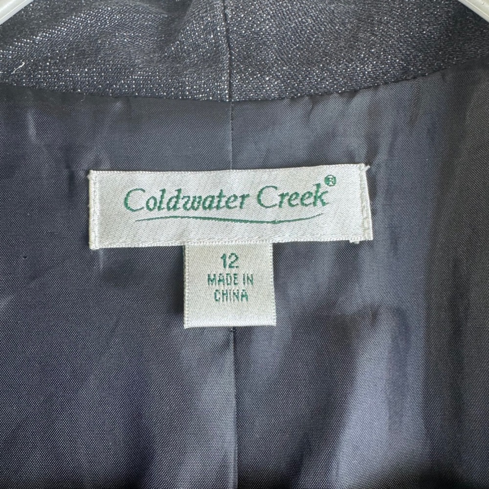 Coldwater Creek Beaded Boho Jacket Women's‎ 12 Black Open Blazer 90s Funky(1348) - Picture 2 of 13